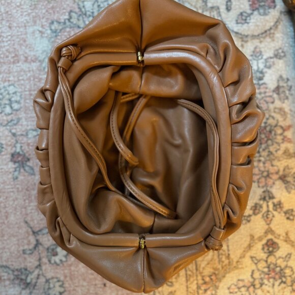 Brown vegan leather clutch size medium - Picture 3 of 4